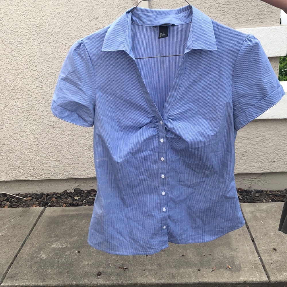 Cinched button down top